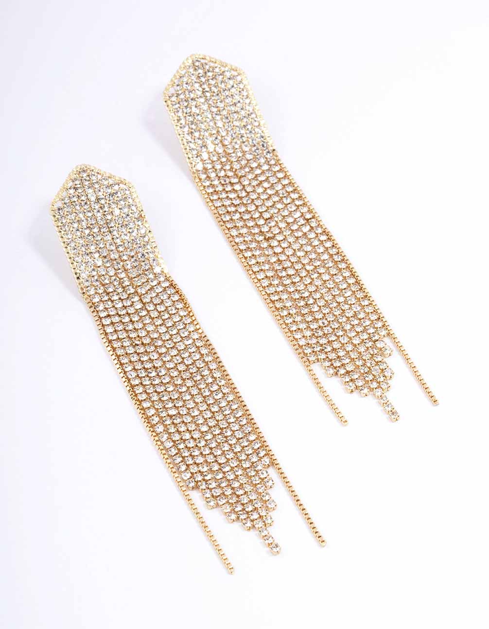 0-gold-multi-chain-pointed-drop-earrings-1.jpg Gold Multi Chain Pointed Drop Earrings