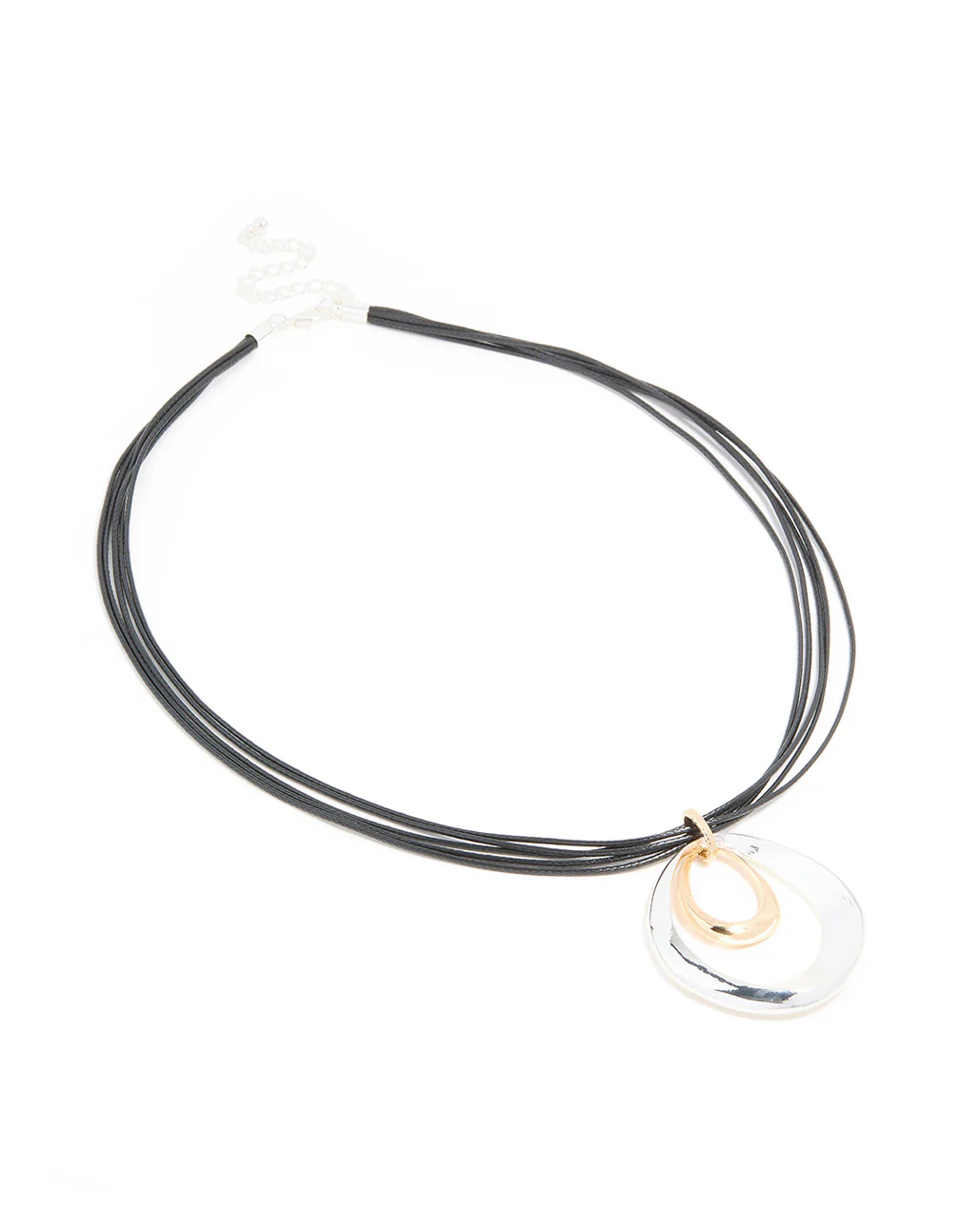 1003-mixed-metal-double-circle-pendant-necklace-2.webp Mixed Metal Double Circle Pendant Necklace