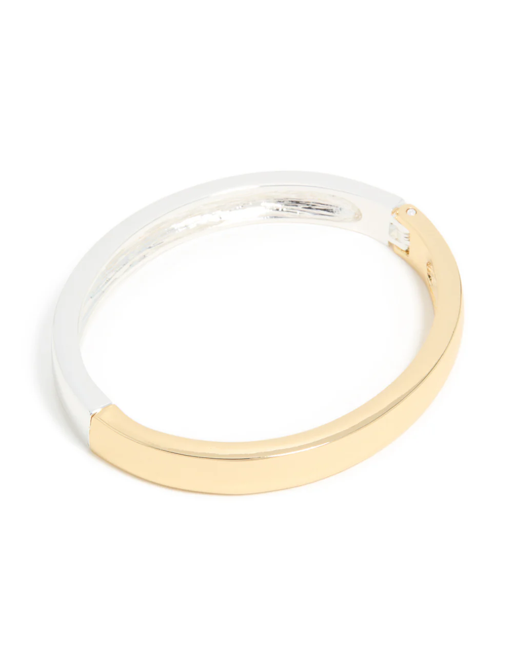 1005-mixed-metal-plated-half-flat-hinged-bangle-2.webp Mixed Metal Plated Half Flat Hinged Bangle