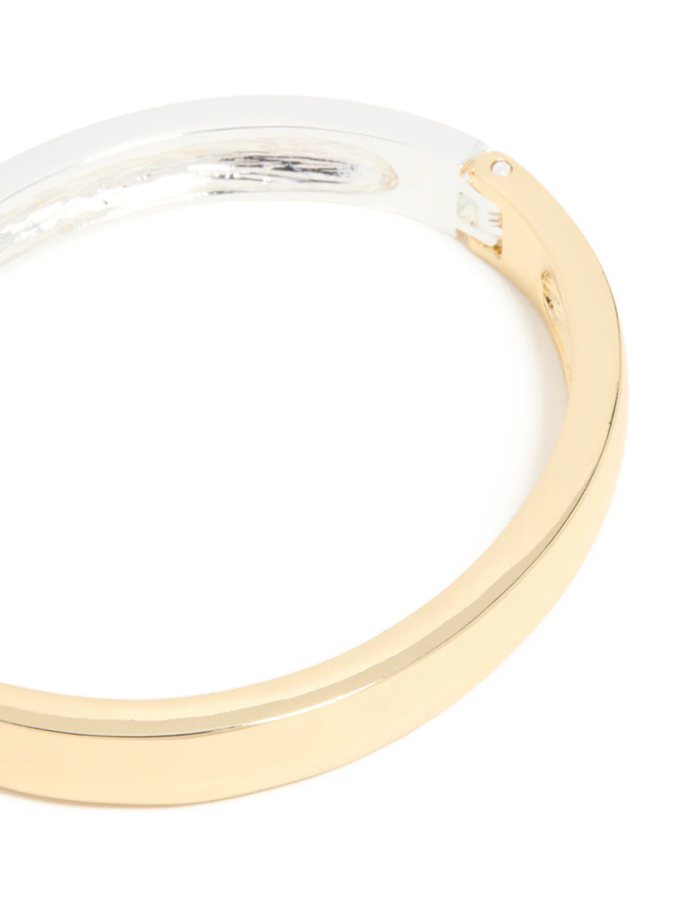 1005-mixed-metal-plated-half-flat-hinged-bangle-4.webp Mixed Metal Plated Half Flat Hinged Bangle