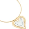 1006-mixed-metal-plated-large-molten-heart-pendant-necklace-2.webp Mixed Metal Plated Large Molten Heart Pendant Necklace