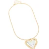 1006-mixed-metal-plated-large-molten-heart-pendant-necklace-4.webp Mixed Metal Plated Large Molten Heart Pendant Necklace
