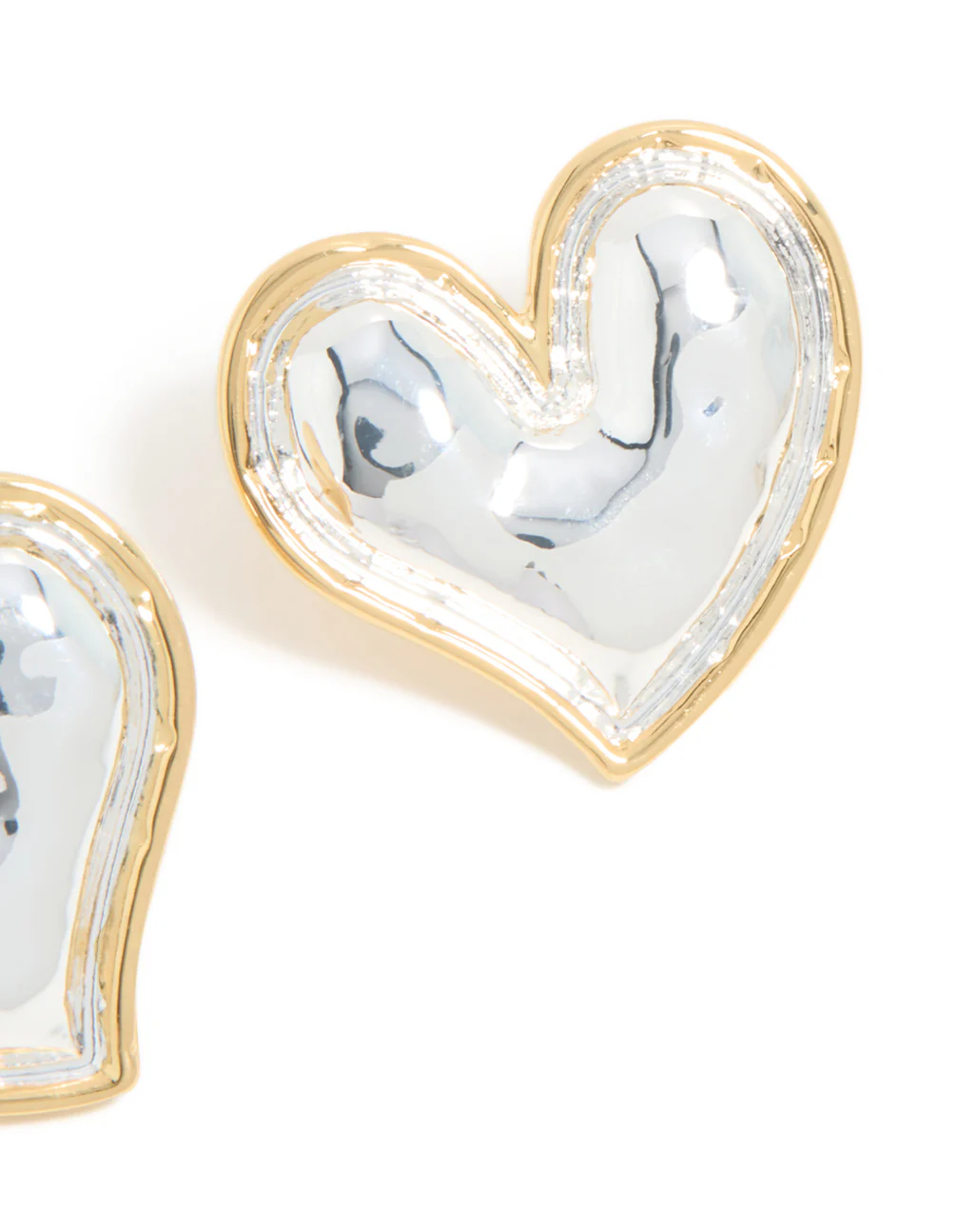 1007-mixed-metal-plated-large-molten-heart-stud-earrings-5.webp Mixed Metal Plated Large Molten Heart Stud Earrings