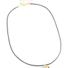 Mixed Metal Plated Open Oval Cord Pendant Necklace