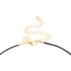 Mixed Metal Plated Open Oval Cord Pendant Necklace