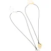 Mixed Metal Plated Organic Oval Black Cord Necklaces 2-Pack