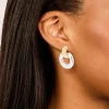 Mixed Metal Plated Small Classic Doorknocker Earrings