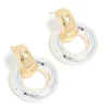 Mixed Metal Plated Small Classic Doorknocker Earrings