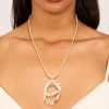 1012-mixed-metal-plated-textured-double-oval-pendant-necklace-1.webp Mixed Metal Plated Textured Double Oval Pendant Necklace