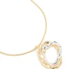 1012-mixed-metal-plated-textured-double-oval-pendant-necklace-2.webp Mixed Metal Plated Textured Double Oval Pendant Necklace
