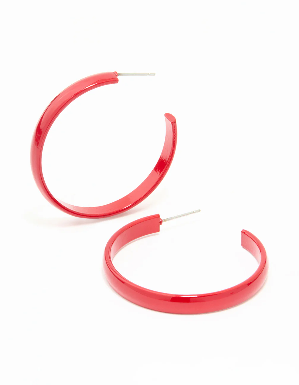 1023-pink-coated-metal-shiny-flat-hoop-earrings-1.webp Pink Coated Metal Shiny Flat Hoop Earrings