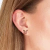 Pink Diamante Butterfly Stud Earrings