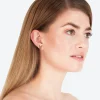 Pink Diamante Butterfly Stud Earrings