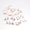 Rose Gold Bee & Diamante Stud Earring 12-Pack