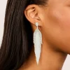 Silver Diamante Dazzle Chain Drop Earrings