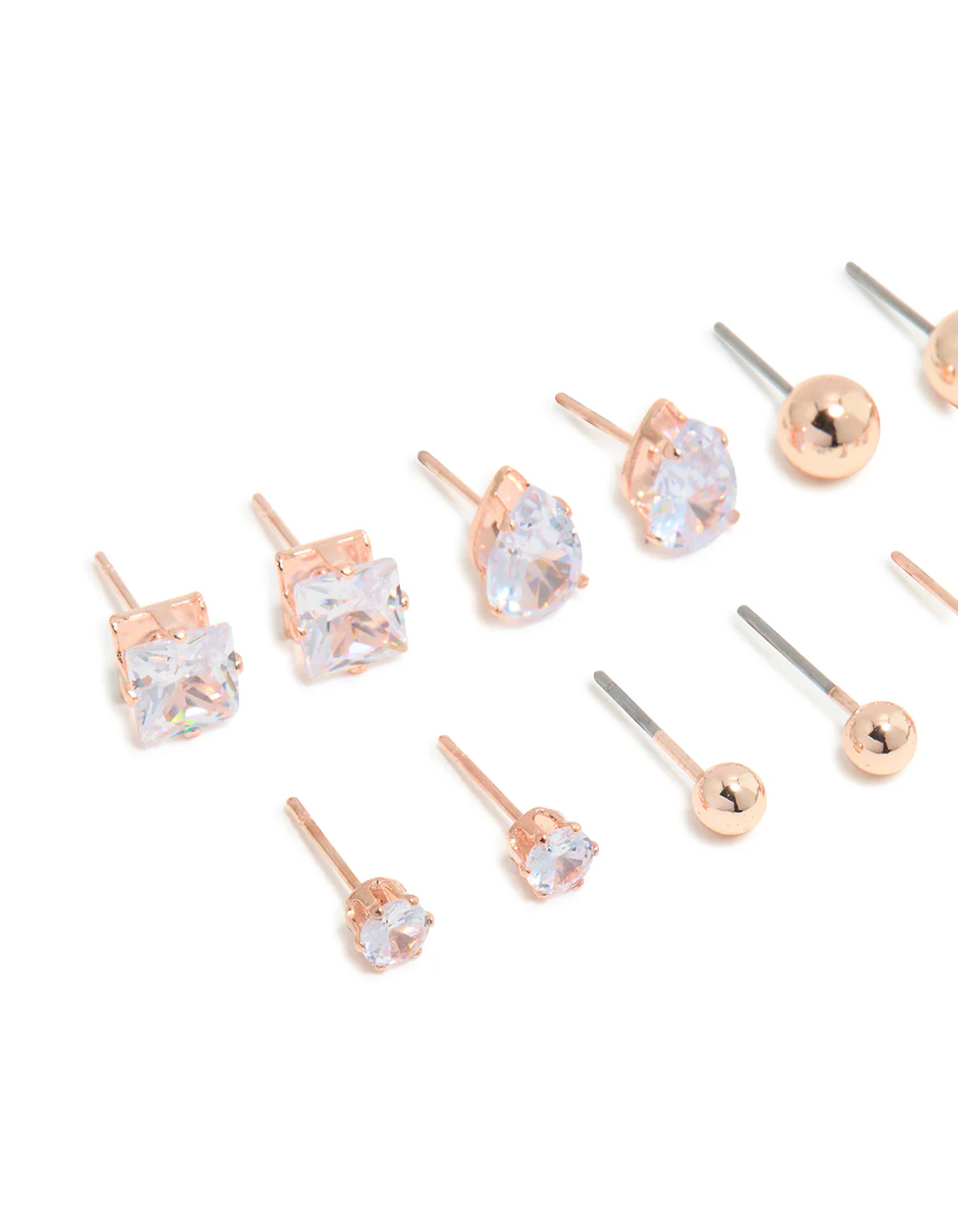1032-rose-gold-diamante-mixed-shape-stud-earrings-8-pack-2.webp Rose Gold Diamante Mixed Shape Stud Earrings 8-Pack