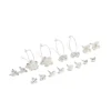 Silver Bee & Pearlised Flower Earrings 8-Pack