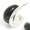 1039-silver-black-enamel-hoop-earrings-4.webp Silver Black Enamel Hoop Earrings