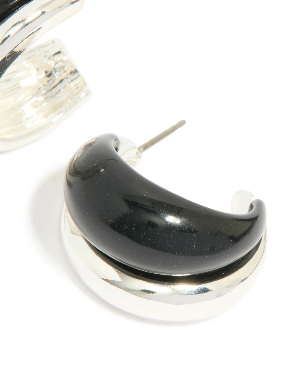 1039-silver-black-enamel-hoop-earrings-5.webp Silver Black Enamel Hoop Earrings