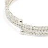 Silver Blue Cubic Zirconia Triple Row Circle Wrist Cuff