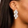 Silver Cubic Zirconia Chandelier Drop Earrings