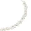 Silver Cubic Zirconia Flower & Vine Necklace