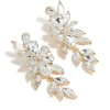Gold Diamante Chunky Floral Drop Earrings
