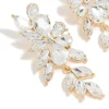 Gold Diamante Chunky Floral Drop Earrings