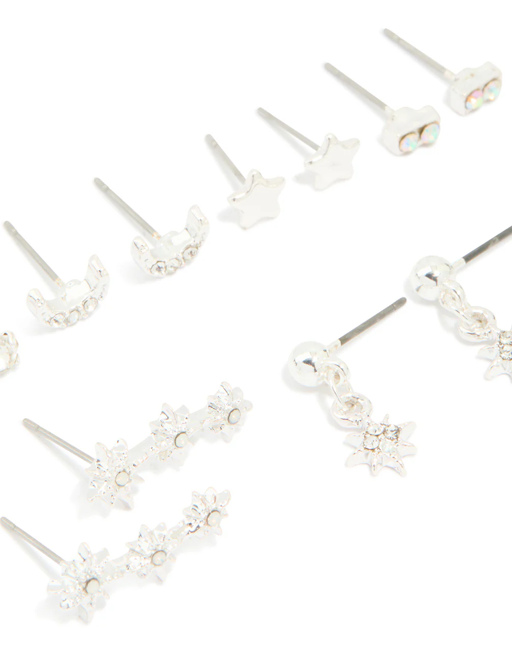 1062-silver-diamante-star-moon-earrings-7-pack-2.webp Silver Diamante Star & Moon Earrings 7-Pack