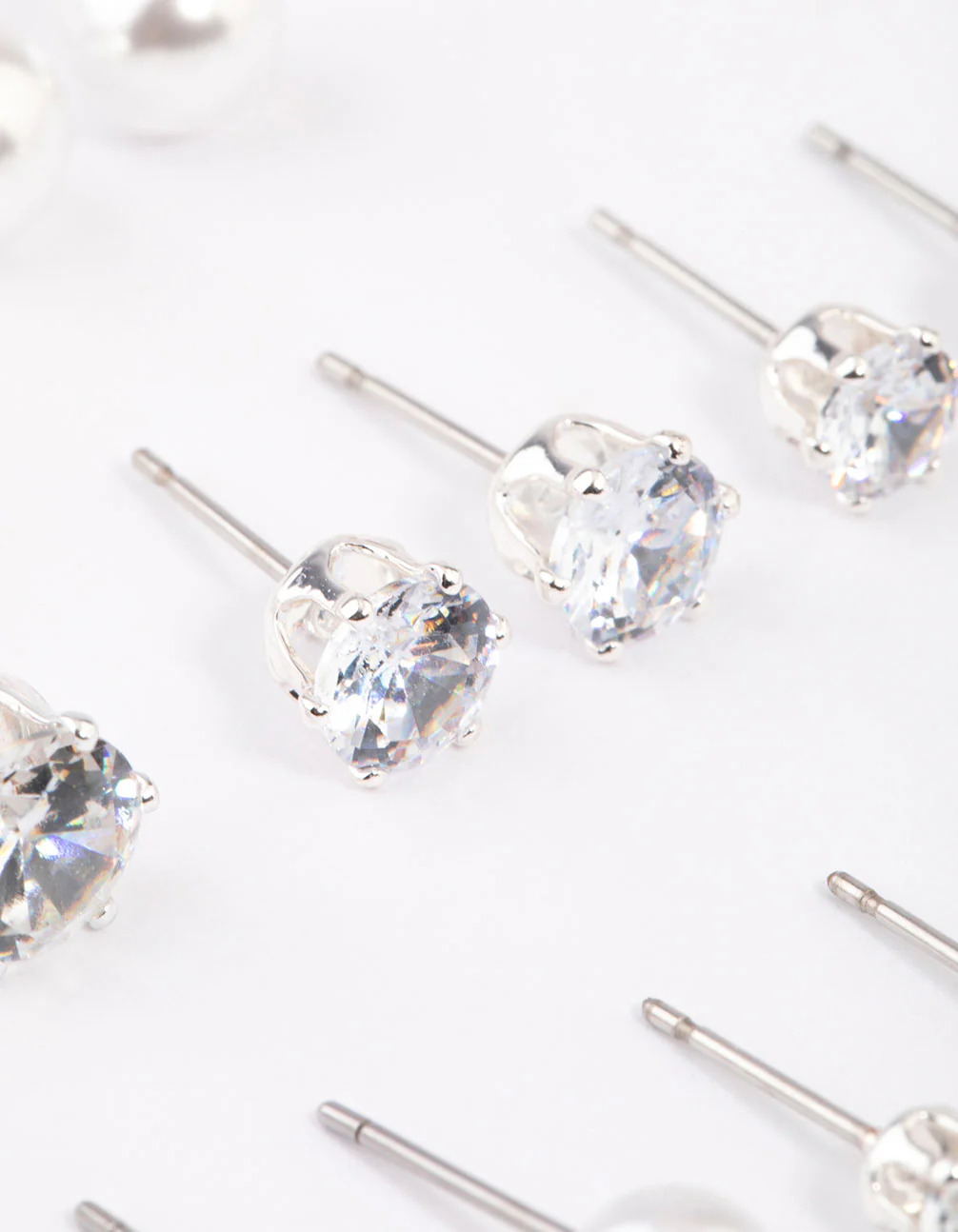 1073-silver-graduating-diamante-pearl-earrings-8-pack-3.webp Silver Graduating Diamante & Pearl Earrings 8-Pack