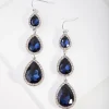 Silver Diamante Teardrop Earrings