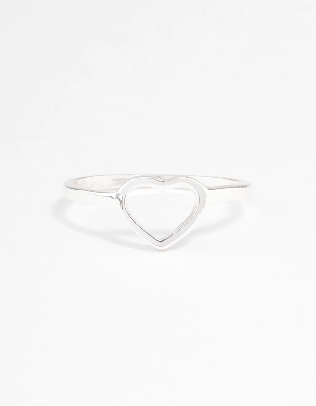 Silver Open Heart Ring