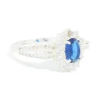Silver Plated Blue Cubic Zirconia Centre Opulent Statement Ring