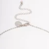 Silver Sapphire Stone Drop Necklace