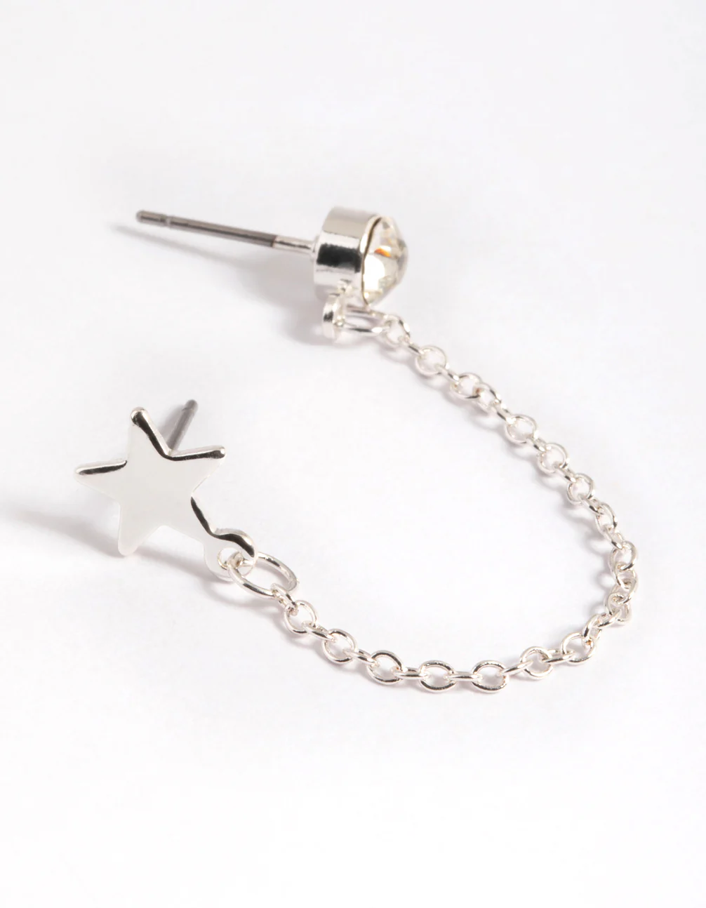 1102-silver-star-diamante-chain-earrings-1.webp Silver Star & Diamante Chain Earrings