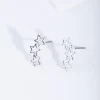 Silver Starline Cut Out Stud Earrings