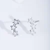 Silver Starline Cut Out Stud Earrings