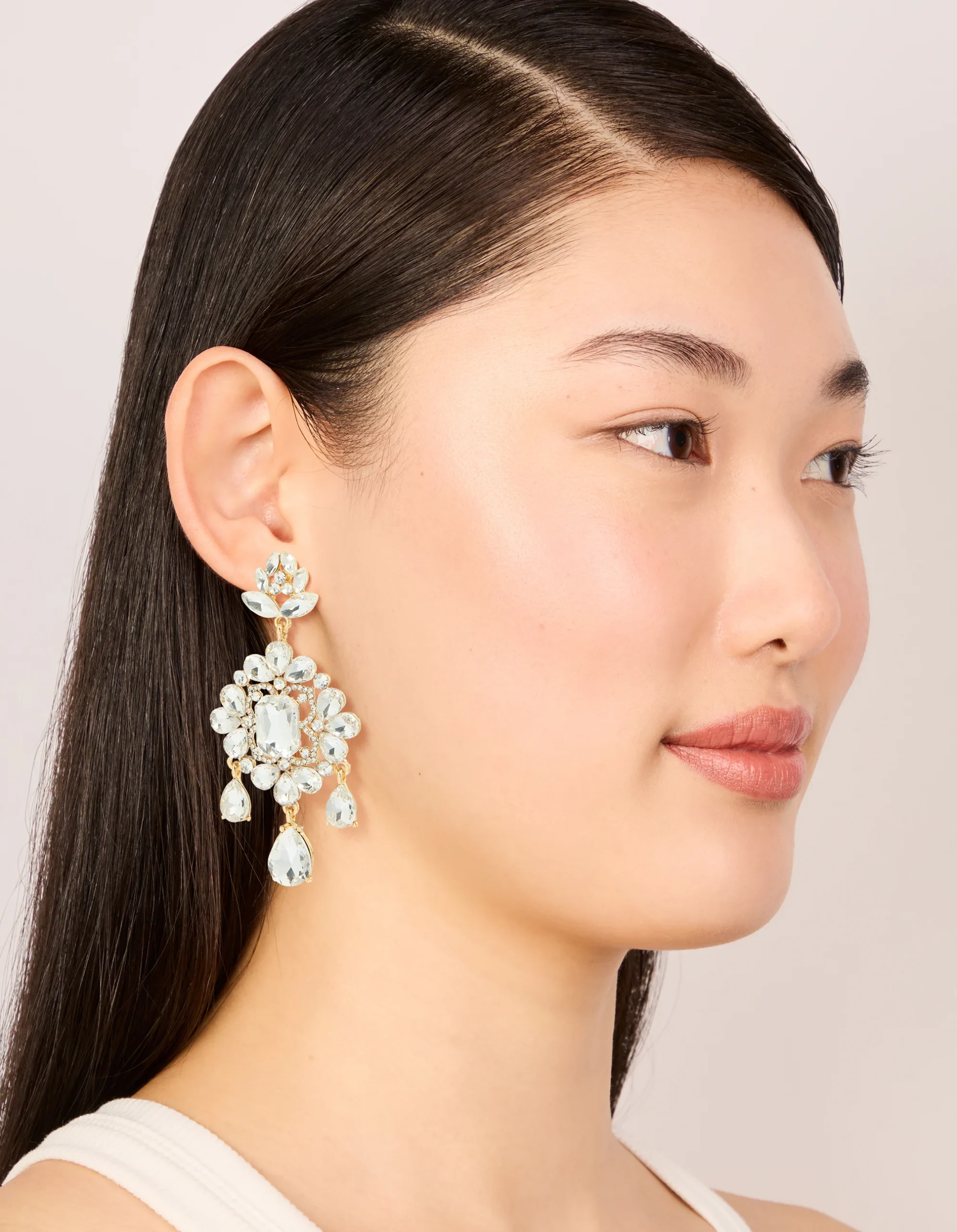 111-gold-clear-diamante-square-drop-earrings-3.webp Gold Clear Diamante Square Drop Earrings