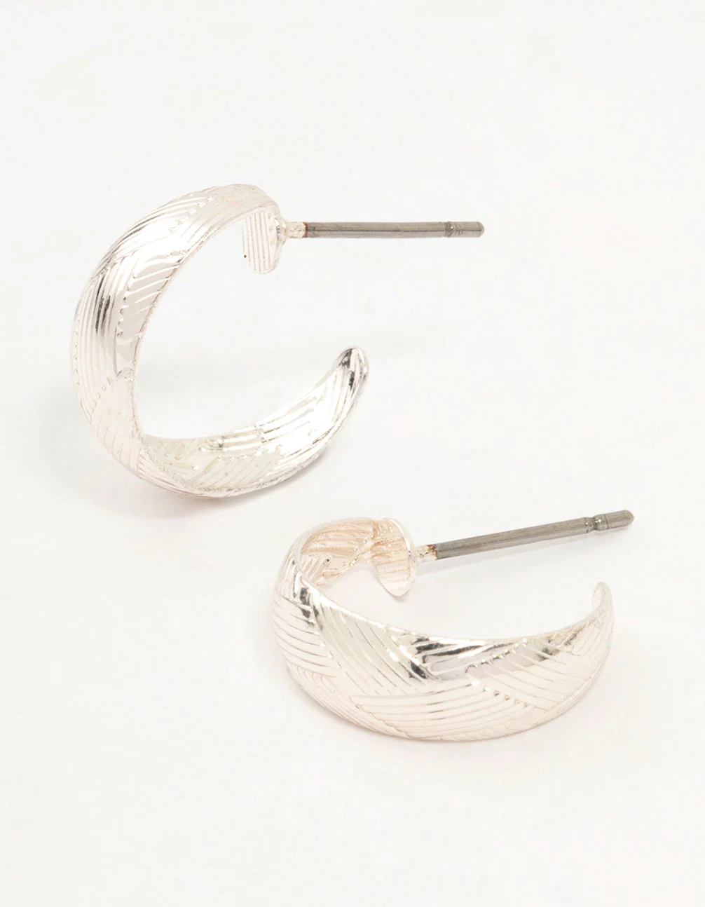 1114-silver-woven-textured-huggie-earrings-1.webp Silver Woven Textured Huggie Earrings