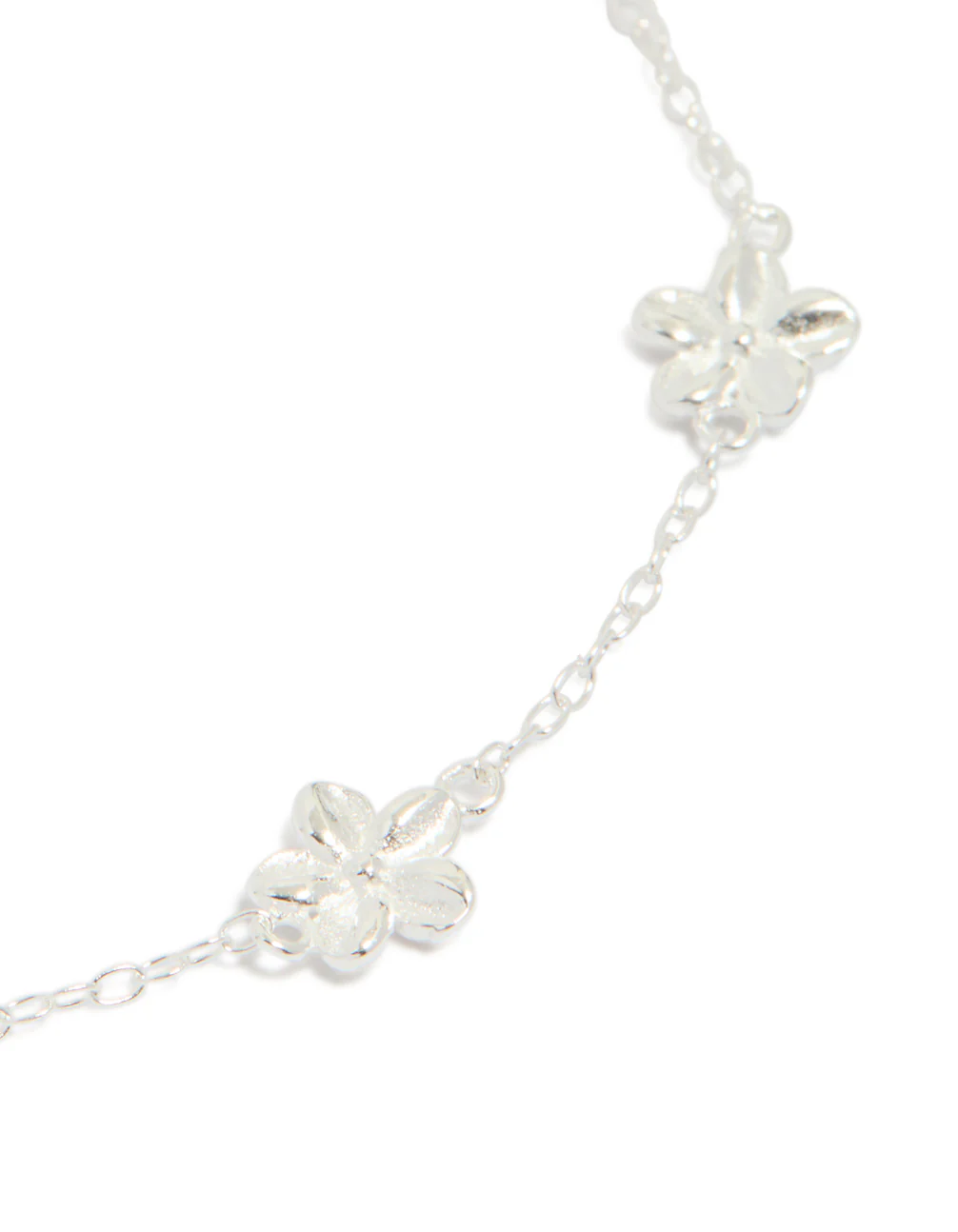 Sterling Silver Flower Trio Bracelet