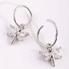Surgical Steel Cubic Zirconia Dragonfly Hoop Earrings