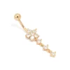 Titanium Cubic Zirconia Butterfly Threadless Belly Bar