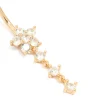 Titanium Cubic Zirconia Butterfly Threadless Belly Bar