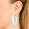 Translucent & Light Blue Ombre Large Open Hoop Earrings