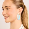 Translucent & Light Blue Ombre Large Open Hoop Earrings