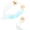 Translucent & Light Blue Ombre Large Open Hoop Earrings
