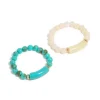 Turquoise & Neutral Beaded Stretch Bracelets 2-Pack
