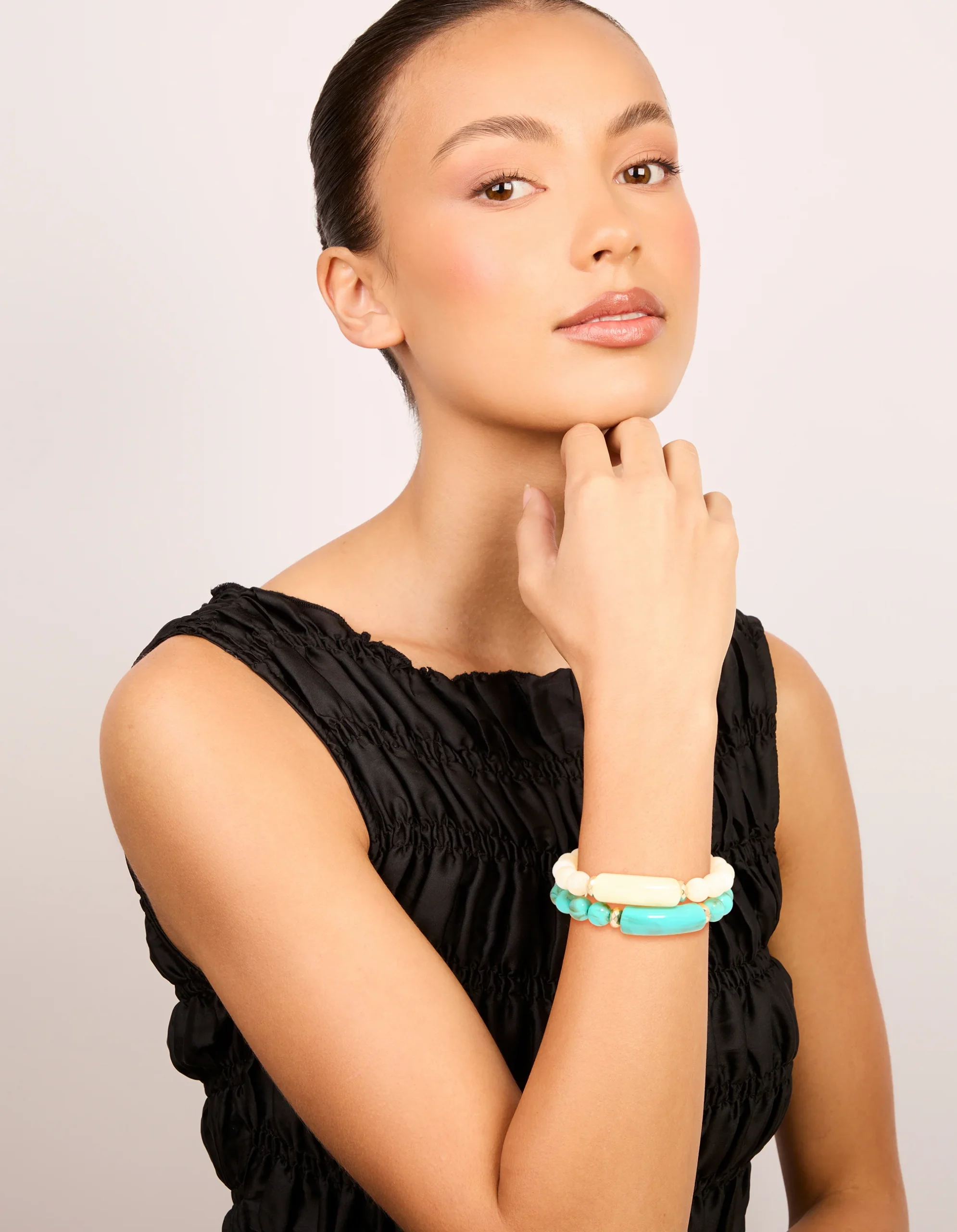 1126-turquoise-neutral-beaded-stretch-bracelets-2-pack-3.webp Turquoise & Neutral Beaded Stretch Bracelets 2-Pack