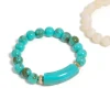 Turquoise & Neutral Beaded Stretch Bracelets 2-Pack