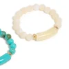 Turquoise & Neutral Beaded Stretch Bracelets 2-Pack